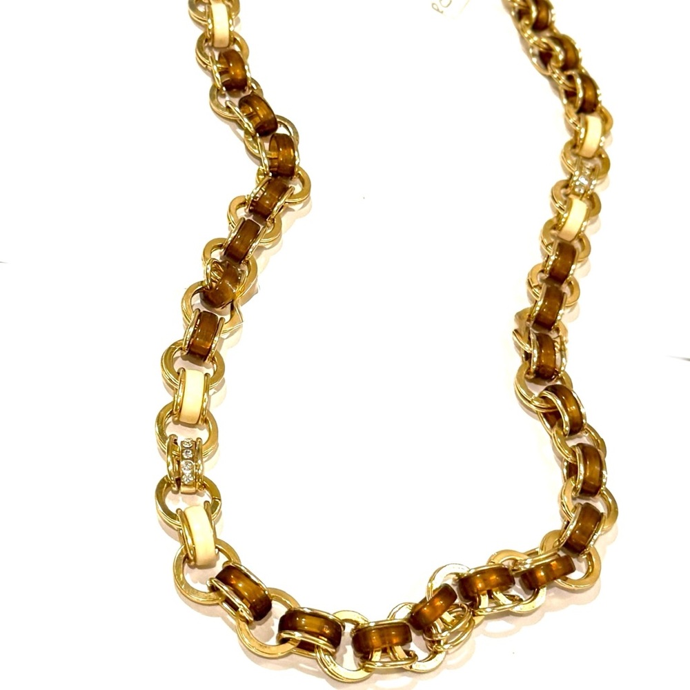 Talbots Gold and Tortoise Link Necklace - Picture 6 of 14